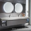 Modern Floating Grey Wood Veneer Bathroom Vanity