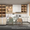 Modern White Kitchen Cabinets with Wood Accents - BROCADE
