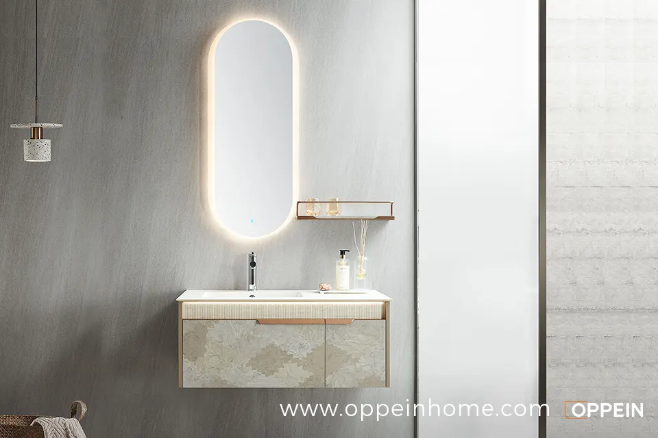 Small Floating Bathroom Vanity in Melamine Finish