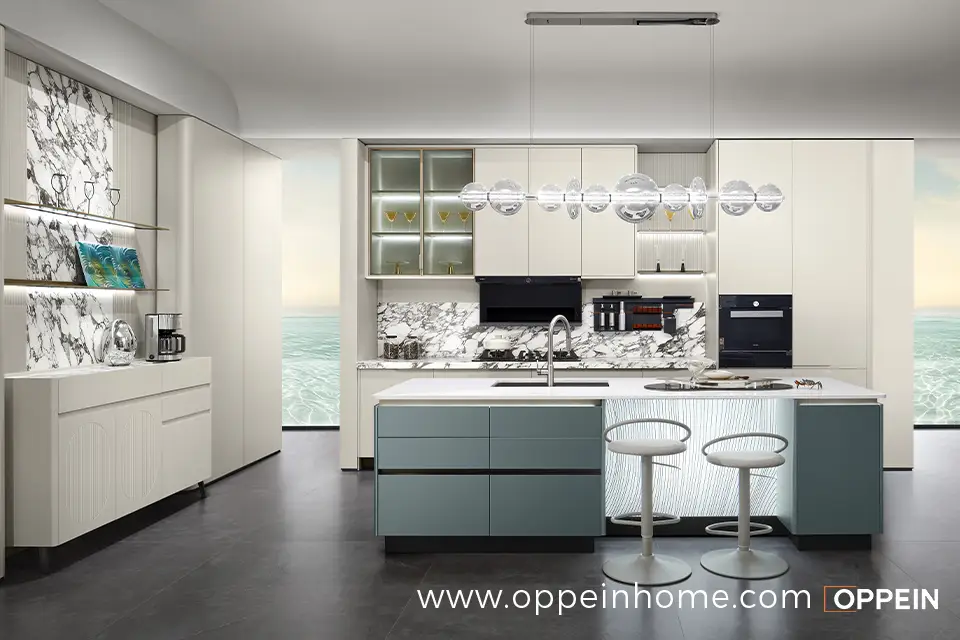 Teal and Soft White Lacquered Full House Furniture