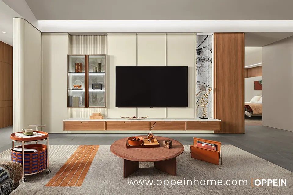 Walnut and White Full House Furniture in Retro Maillard Style